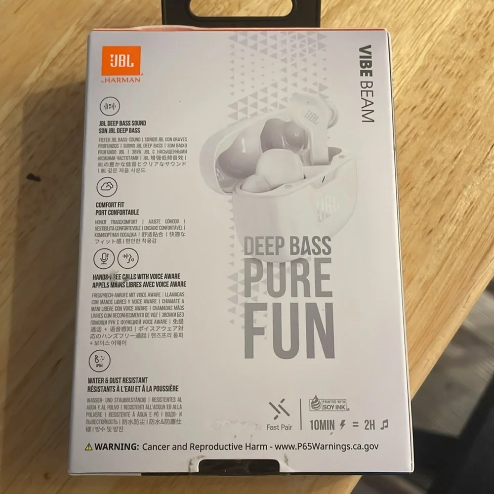 JBL Vibe Beam Wireless Earbuds - White